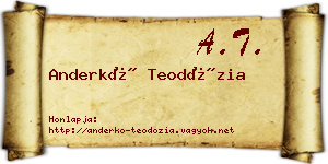 Anderkó Teodózia névjegykártya